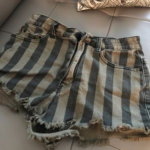 Urban Outfitters BDG black & olive striped shorts